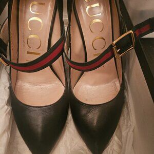 Gucci Sylvie Mary Jane web pump authentic